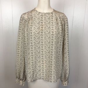 Kiari Black & Cream Patterned Blouse Sz. 6